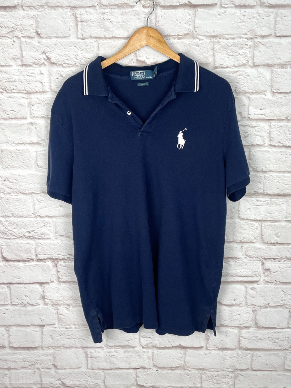 Polo Ralph Lauren Big Pony White Trim Cobalt Classic Y2K Polo Shirt Size XL